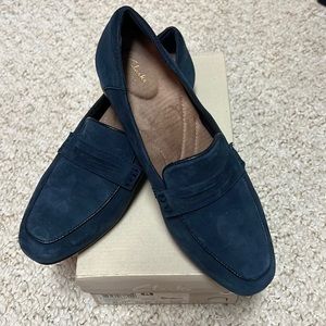 Clarks Blue Suede Loafers, Kesha Cora, Size 8.5